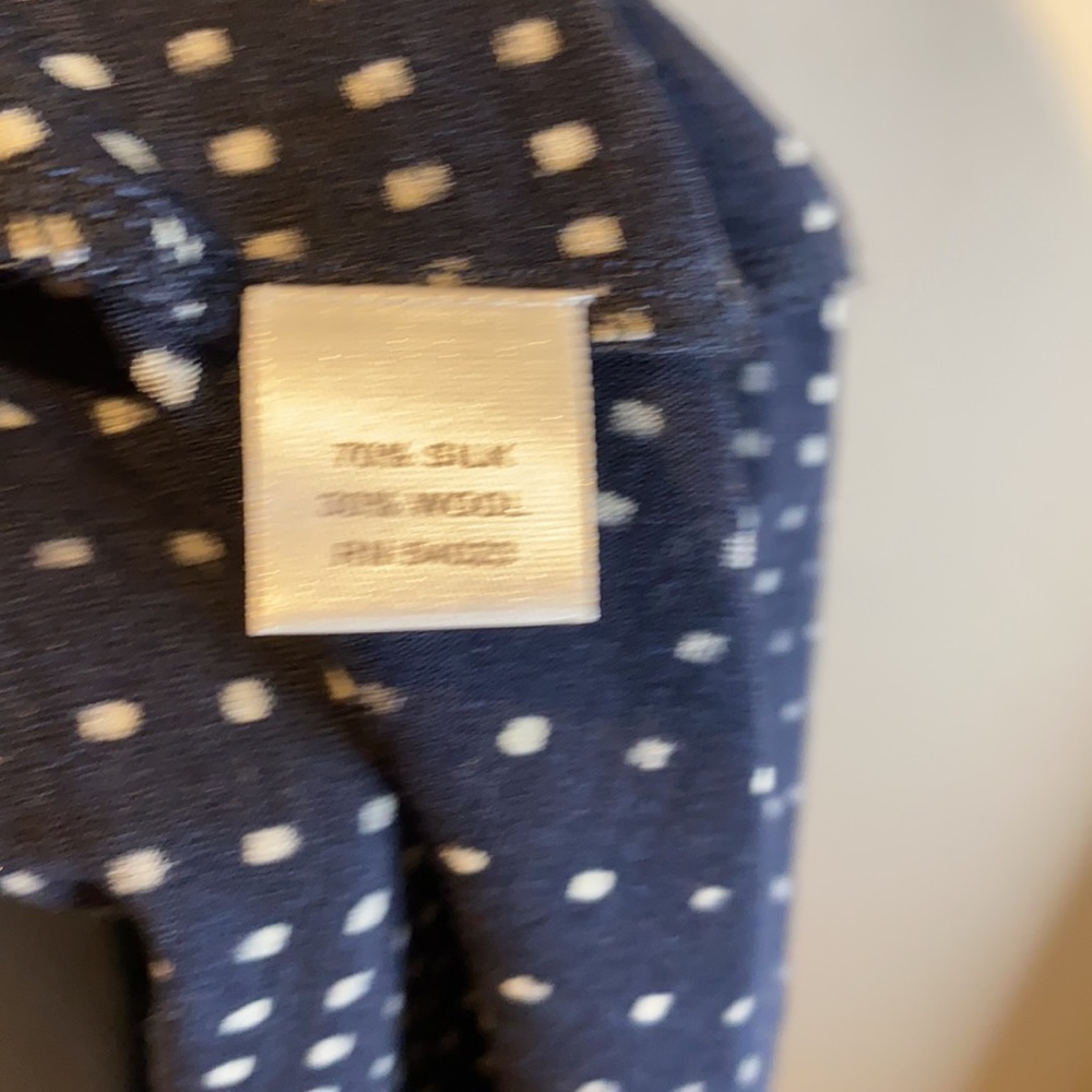 EUC Banana Republic Wrap Dress Navy/Cream Size: XS - Picture 6 of 7